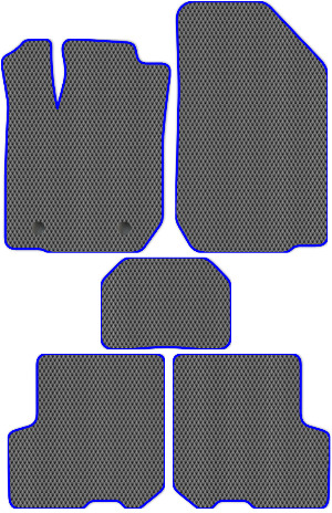 Коврики "EVA ромб" в салон Renault Logan II (седан) 2018 - Н.В., серые 5шт.