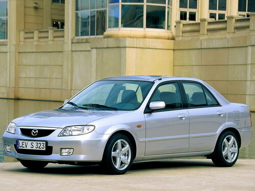 Коврики ЭВА "EVA ромб" для Mazda 323 (седан / BJ) 1998 - 2003, черные, 4шт.