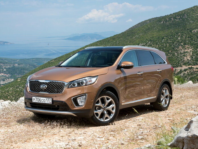 Коврики текстильные "Комфорт" для Kia Sorento Prime III (suv  7 мест / UM) 2014 - 2018, темно-серые, 3шт.